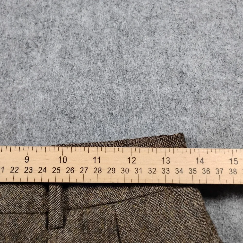 J.Crew Brown 100% Wool Pleated Tapered Dress Pants Mens 28 Made in Canada